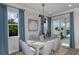 Charming dining room featuring modern furnishings, natural light, and access to the outdoor patio at 1688 Lugano Cir, North Venice, FL 34275