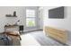 Comfortable bedroom features a modern desk, dresser, and large window providing ample natural light at 14112 Monserrate Ln, Port Charlotte, FL 33981