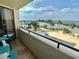 Spacious balcony overlooking the bay and pool area at 6009 Sea Ranch Dr # 301, Hudson, FL 34667