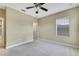 Spacious bedroom with ceiling fan and window coverings at 1005 Sonesta Ave, Brandon, FL 33511