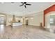 Open concept kitchen with island, stainless steel appliances, and tile floors at 1005 Sonesta Ave, Brandon, FL 33511