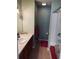 Traditional bathroom features a vanity, mirror, and shower with curtain at 10453 Westpark Preserve Blvd, Tampa, FL 33625