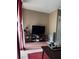 Cozy living room features decorative curtains and a red area rug at 10453 Westpark Preserve Blvd, Tampa, FL 33625