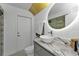 Modern bathroom with marble vanity and walk-in shower at 18482 Holly Ave, Port Charlotte, FL 33948