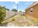 Spacious backyard with a fence and open space, offering potential for various outdoor activities and customization at 1801 40Th N St, St Petersburg, FL 33713