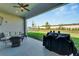 Spacious backyard with grassy area and privacy fence at 5735 Shorebird Br, Land O Lakes, FL 34638