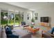 Comfortable living room with sliding glass doors overlooking a green backyard at 9093 Players Dr, Weeki Wachee, FL 34613