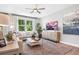 Cozy living room with large windows, neutral tones, and stylish furnishings for comfortable living at 9109 Players Dr, Weeki Wachee, FL 34613