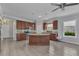 Kitchen featuring recessed lights, ceiling fan, tile floors, and stainless steel appliances at 2640 Suncoast Lakes Blvd, Punta Gorda, FL 33980