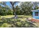 Backyard featuring a large grassy area and mature trees at 1724 Harbor Dr, Clearwater, FL 33755