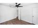 Bedroom with hardwood floors and a ceiling fan at 1724 Harbor Dr, Clearwater, FL 33755