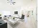 Bright living room with a ceiling fan, wood floors, and an open floor plan at 2210 Utopian E Dr # 314, Clearwater, FL 33763
