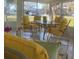Screened-in porch with table and chairs and sunny views at 355 Highland Shores Dr, Ellenton, FL 34222