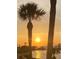 Tranquil water view reflecting the setting sun through palm trees creates a peaceful vista at 6009 Sea Ranch Dr # 101, Hudson, FL 34667