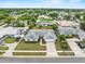 Expansive aerial view of the property showcases the home's location, surrounding neighborhood and manicured lawn at 14010 102Nd Ave, Largo, FL 33774