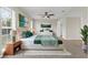 Cozy primary bedroom with neutral décor, a ceiling fan, and plush carpets at 14010 102Nd Ave, Largo, FL 33774