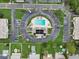 Aerial shot of the pool area with ample parking and manicured landscaping at 219 S Mcmullen Booth Rd # 175, Clearwater, FL 33759