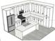 Rendered kitchen with an island, new stainless-steel appliances, and white cabinetry at 4098 New Milford St, North Port, FL 34288