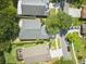 Aerial view of a well-maintained neighborhood showcasing tree-lined streets and landscaped lawns at 19713 Ellendale Dr, Land O Lakes, FL 34638
