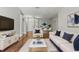 Comfortable living room with hardwood floors, furniture, and neutral walls at 19713 Ellendale Dr, Land O Lakes, FL 34638