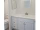 Bright bathroom features a white vanity and a mirror at 7314 Patio Row, Hudson, FL 34667