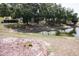 View of the backyard and waterfront with mature trees at 10308 Soaring Eagle Dr, Riverview, FL 33578