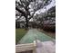 Community shuffleboard court shaded by beautiful mature oak trees at 870 Virginia St # 108, Dunedin, FL 34698