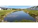 Scenic view of a community pond reflecting the sky, surrounded by green grass at 11330 Burgundy Dr, Venice, FL 34293