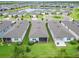 Beautiful aerial view of neighborhood homes surrounding a serene pond and well-manicured landscaping at 19165 Iron Topsail Isle, Land O Lakes, FL 34638