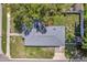 Aerial view of a well-maintained property with a fenced yard and mature trees at 2601 Upton S St, Gulfport, FL 33711