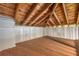 Spacious attic with exposed rafters, wood floor, and beadboard walls at 2601 Upton S St, Gulfport, FL 33711