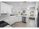 Modern kitchen featuring sleek white cabinetry and stainless steel appliances at 5367 Riverwalk Preserve Dr, New Port Richey, FL 34653