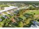 Drone shot captures neighborhood, golf course, lake and surrounding trees and landscaping at 9127 Players Dr, Weeki Wachee, FL 34613