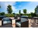 Comfortable patio seating area with nice landscaping, offering a relaxing outdoor space at 3255 Hilltop Cir, Bradenton, FL 34211