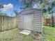 This backyard storage shed offers secure storage, a concrete foundation and a convenient location at 4202 W Bay Vista Ave, Tampa, FL 33611