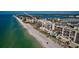Aerial view showing beachfront property and building location at 15000 Gulf Blvd # 1104, Madeira Beach, FL 33708