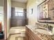 Bathroom with granite countertop and a shower/tub combo at 935 Bayshore Dr, Palmetto, FL 34221