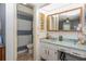 Clean bathroom with updated vanity and shower at 3736 Lado Dr, Wesley Chapel, FL 33543