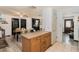 Kitchen with island and view of dining area at 3736 Lado Dr, Wesley Chapel, FL 33543