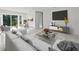 Contemporary living room with stylish furnishings, a large sofa, and a decorative wall at 15810 2Nd E St, Redington Beach, FL 33708