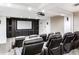 Home theater with a large screen, projector, and comfortable seating at 3507 Bayshore Blvd # 2001, Tampa, FL 33629