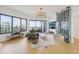 Living room with hardwood floors, fireplace, and city views at 449 S 12Th St # 2405, Tampa, FL 33602