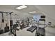 Home gym with a treadmill, elliptical, stationary bike, and weight machine at 906 Golfview Woods Dr # 906, Ruskin, FL 33573