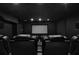 This home theater boasts a large screen, comfortable seating and a great place to watch movies at 5016 Givendale Ln, Tampa, FL 33647