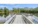 Wooden dock extending over a serene lake at 3001 Silvermill Loop, Land O Lakes, FL 34638