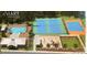 Community aerial view showcasing a pool, tennis courts, basketball court, and playground at 7002 162Nd E Pl, Parrish, FL 34219