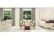 Open dining room and kitchen with modern island and lighting at 12724 Tahitian Pearl Cir, Parrish, FL 34219