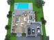 Detailed 3D floor plan of a home showcasing an open-concept layout with living, dining, and kitchen areas plus outdoor pool at 4005 W San Rafael St, Tampa, FL 33629