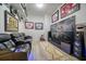 Home theater with large screen and comfortable seating at 5120 Marina Way # 16005, Tampa, FL 33611