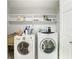 Laundry closet with washer, dryer, and shelving at 3604 Rockaway Dr, Holiday, FL 34691